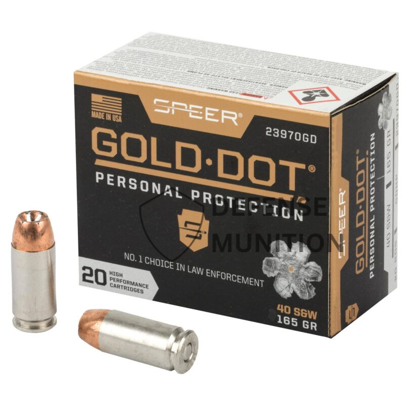 SPEER GOLD DOT .40 S&W 165 GR HP 1150 FPS 20 RD/BOX