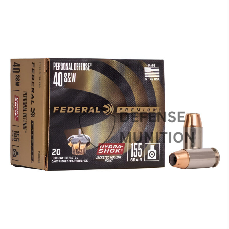 FEDERAL HYDRA-SHOK .40 S&W 155 GR JHP 1140 FPS 20 RD/BOX