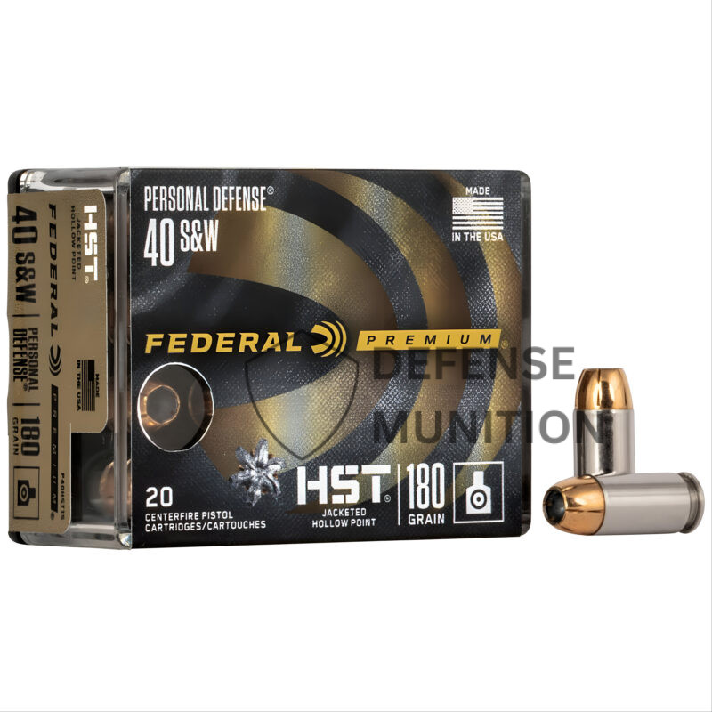 Federal Premium 40 S&W HSTJHP 180 GR 1010 FPS 20 RD/BOX