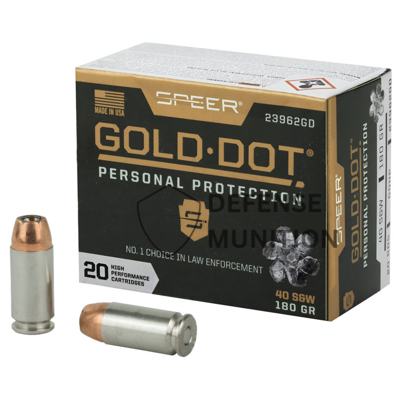 SPEER GOLD DOT .40 S&W 180 GR HP 1025 FPS 20 RD/BOX