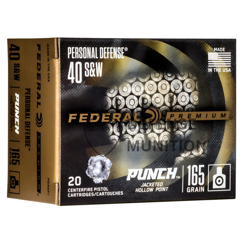 Federal Premium Punch 40 S&W 165 GR JHP 1130 FPS 20 RD/BOX